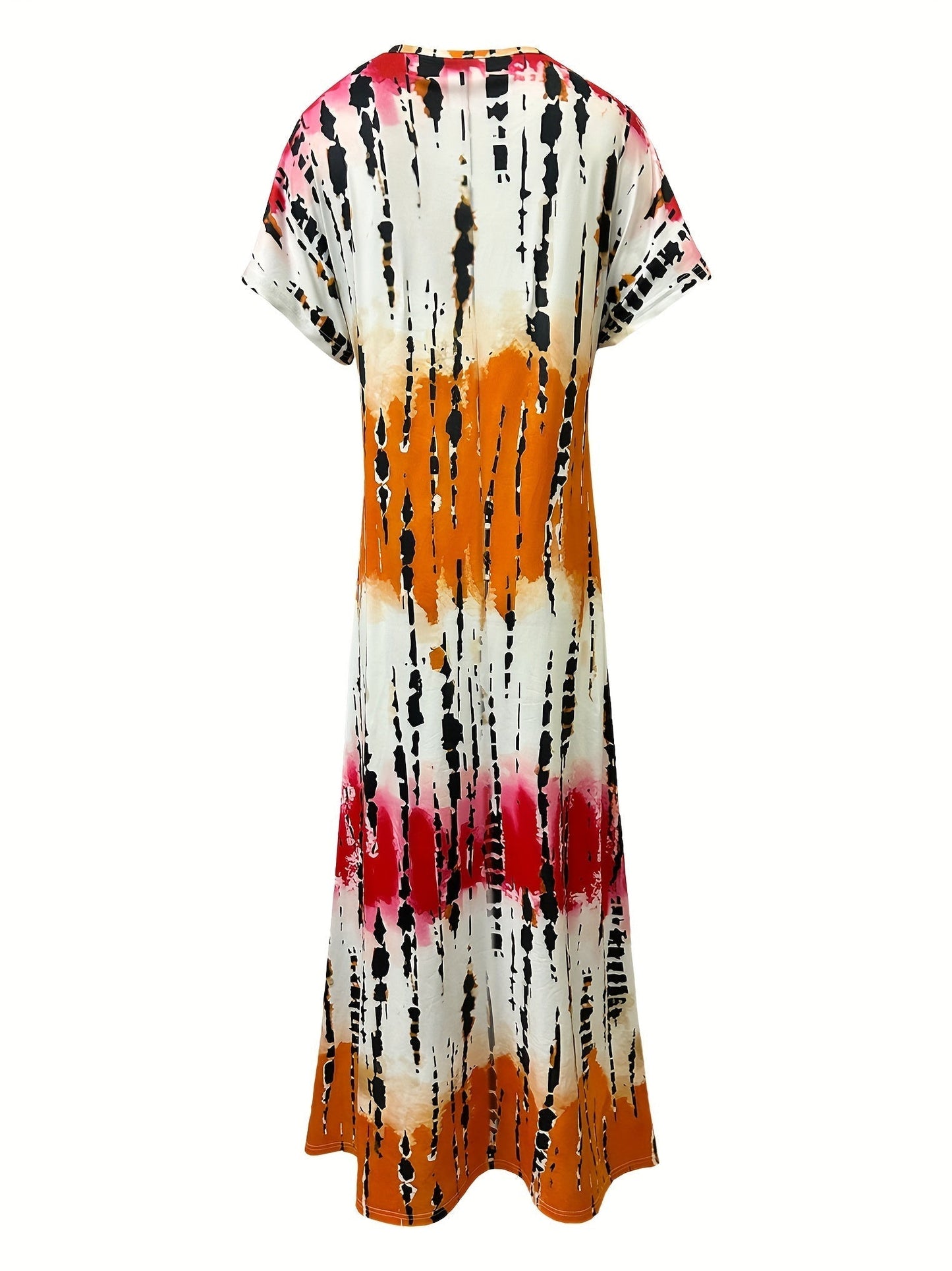 LizzieFashion Vibrant Women's Tie-Dye Maxi Dress