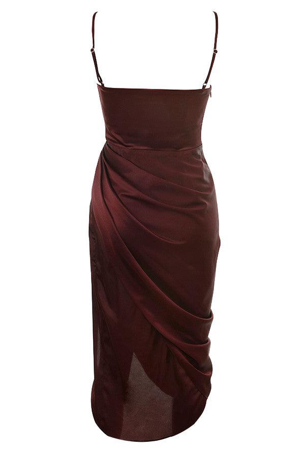 Luxora Women's Satin Corset Maxi Gown