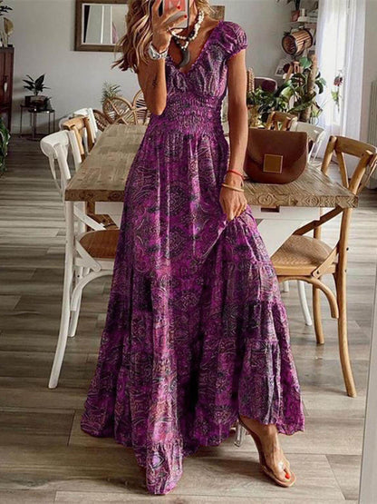 BlossomElegance Women's Floral Maxi Dress for Effortless Style