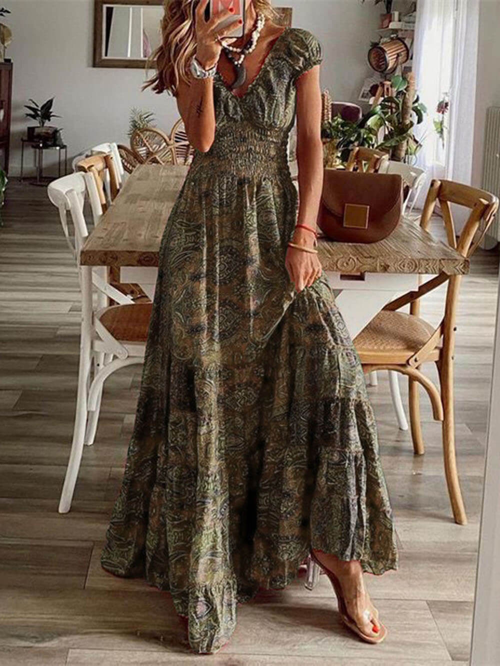 BlossomElegance Women's Floral Maxi Dress for Effortless Style