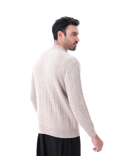100% Cashmere Knitted Sweater with Half Zip