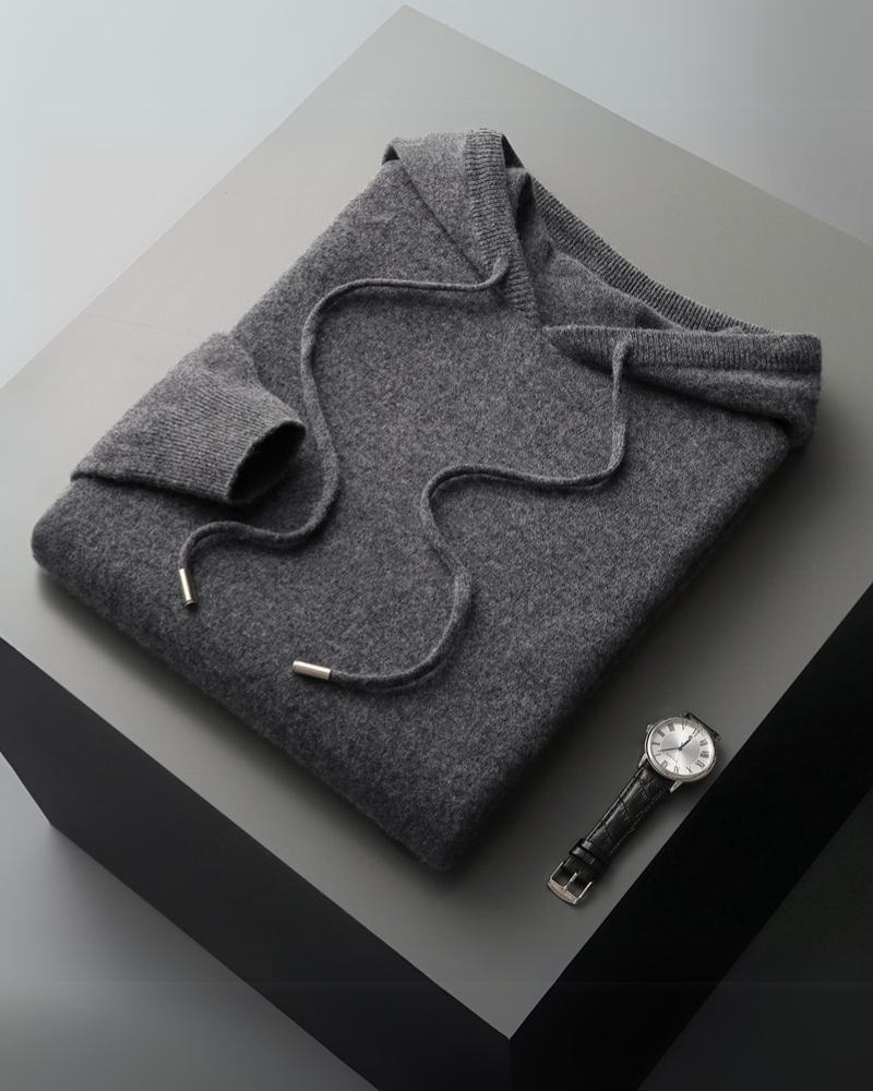 100% Cashmere hooded sweatshirt