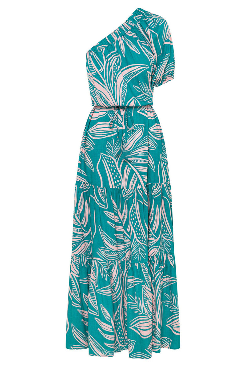 EllaBlossom Backless Floral Dress with Slash Neckline for Women