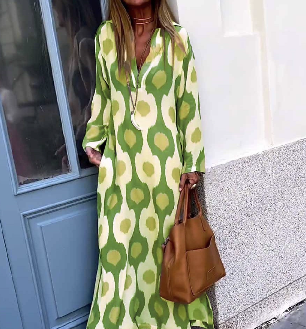 SapphireStyle Statement V-Neck Maxi Dress for Women