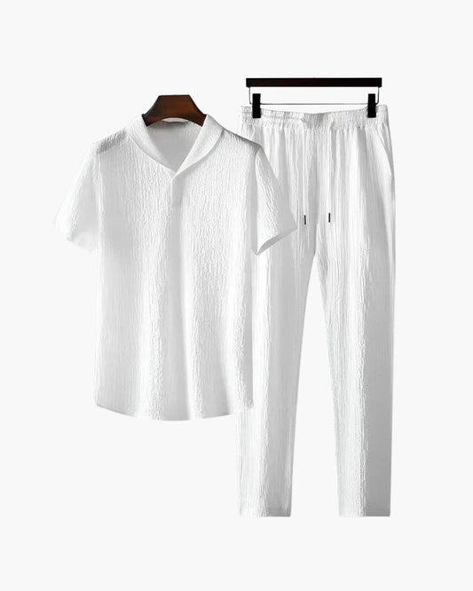 Cotton Polo Shirt and Trousers Set