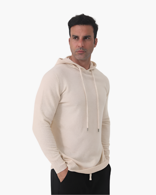 100% Cashmere hooded sweatshirt