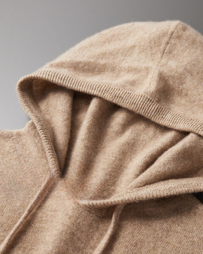 100% Cashmere hooded sweatshirt