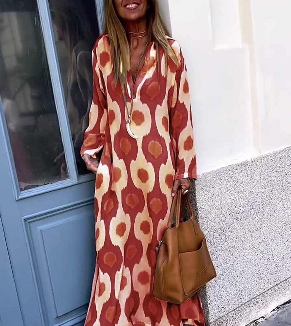 SapphireStyle Statement V-Neck Maxi Dress for Women