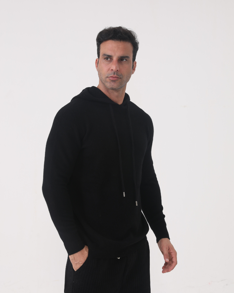 100% Cashmere hooded sweatshirt