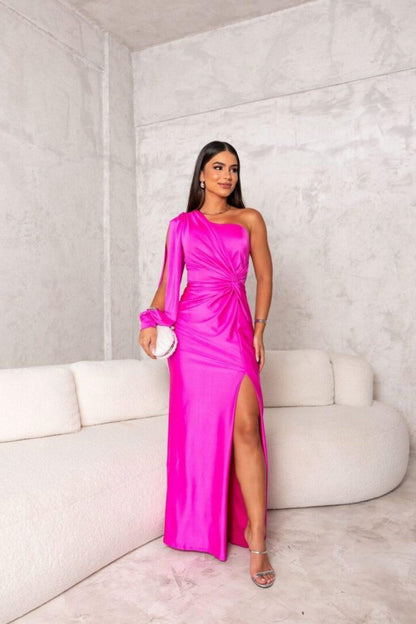 LuxeGala Satin Evening Dress for Timeless Elegance
