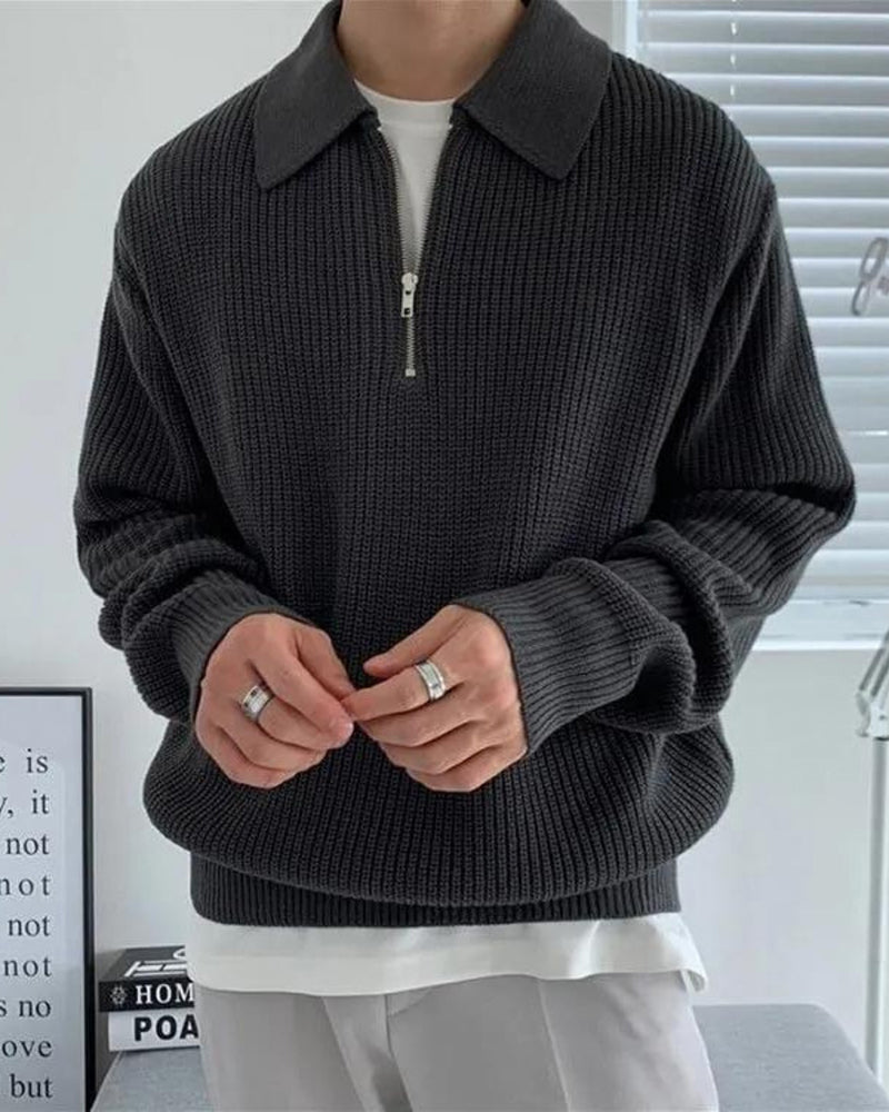 Cesare Sweater with Half-Zip