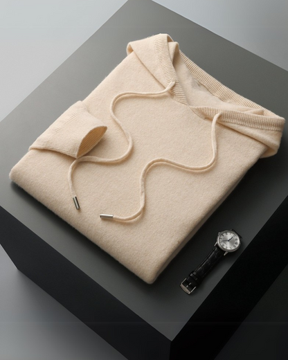 100% Cashmere hooded sweatshirt