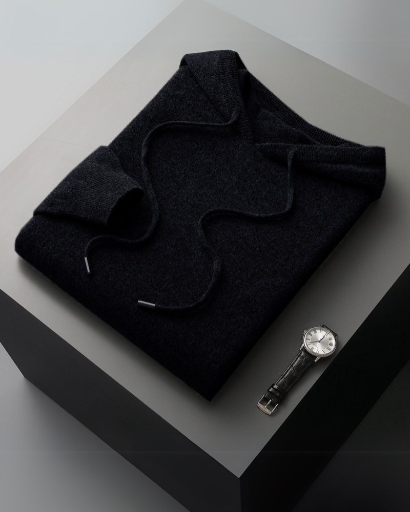 100% Cashmere hooded sweatshirt