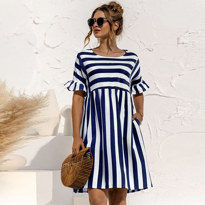 Elegancia Vertical Stripe Maxi Dress for Effortless Style