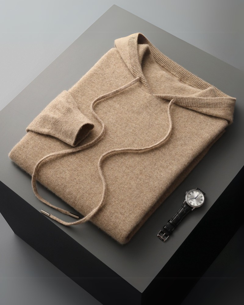 100% Cashmere hooded sweatshirt