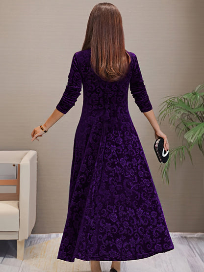 Isabella Luxe Velvet Long Dress for Formal Occasions