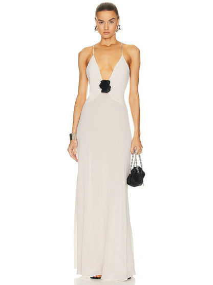 Isabel Graceful Women's Floral Maxi Dress with Slit