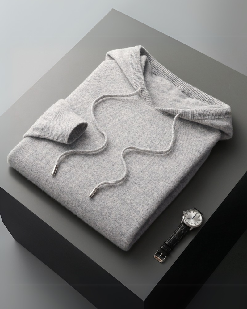 100% Cashmere hooded sweatshirt