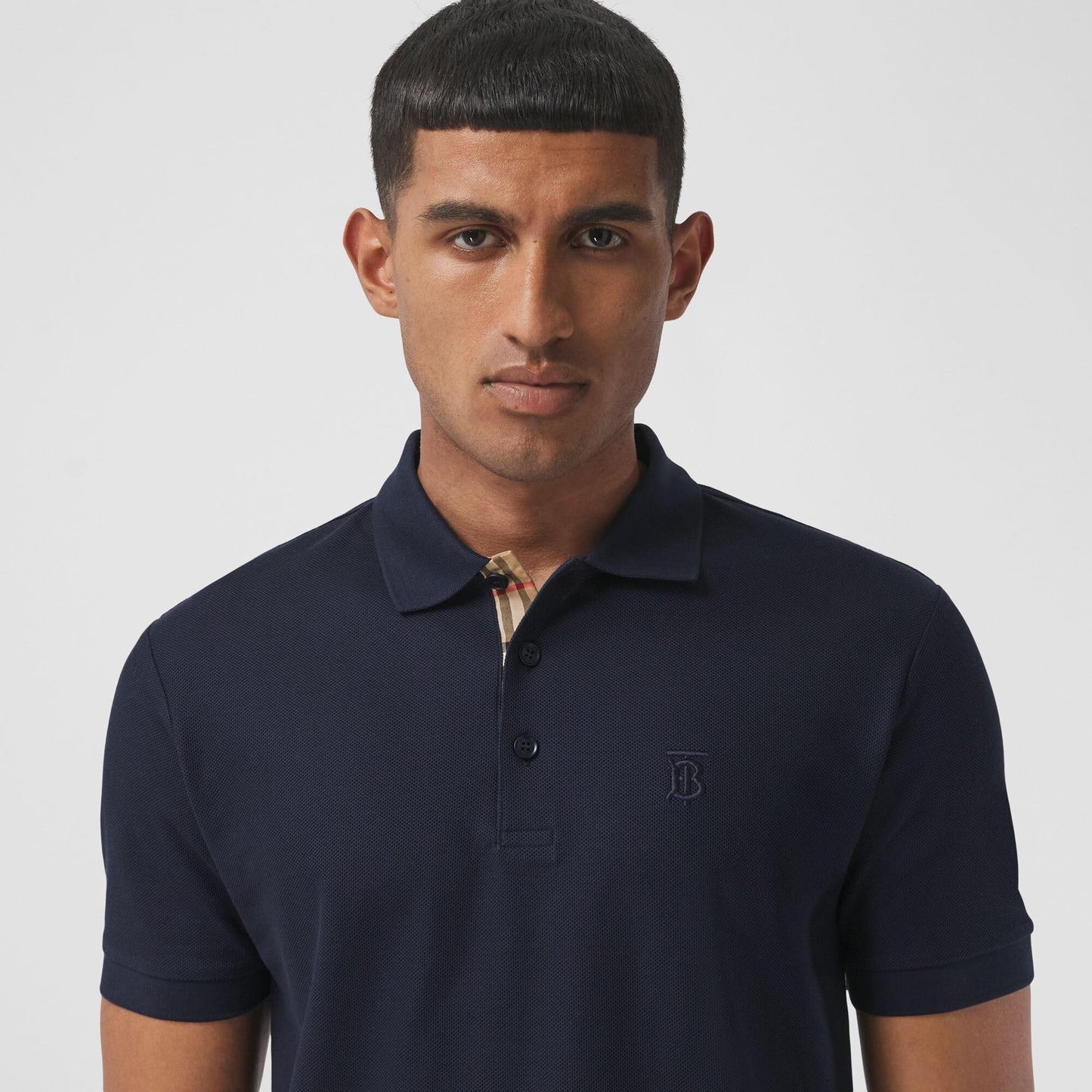 Burberry Polo Piqu¨¦ Monogram Motif Navy