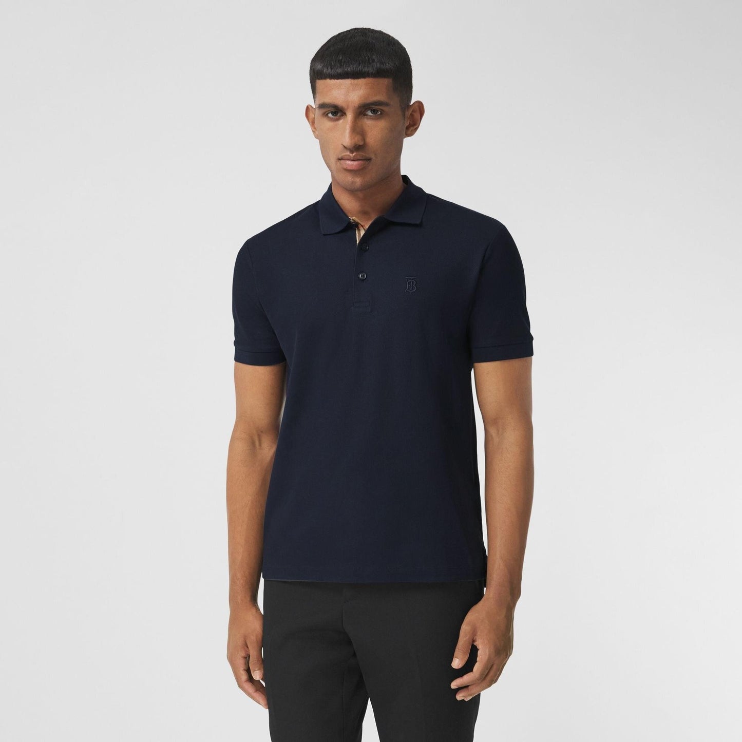 Burberry Polo Piqu¨¦ Monogram Motif Navy