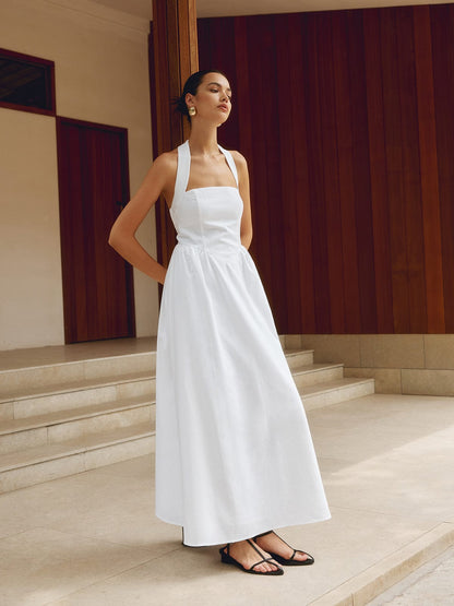 Effortless Elegance Halter Maxi Dress – Sleeveless Summer Style for Women