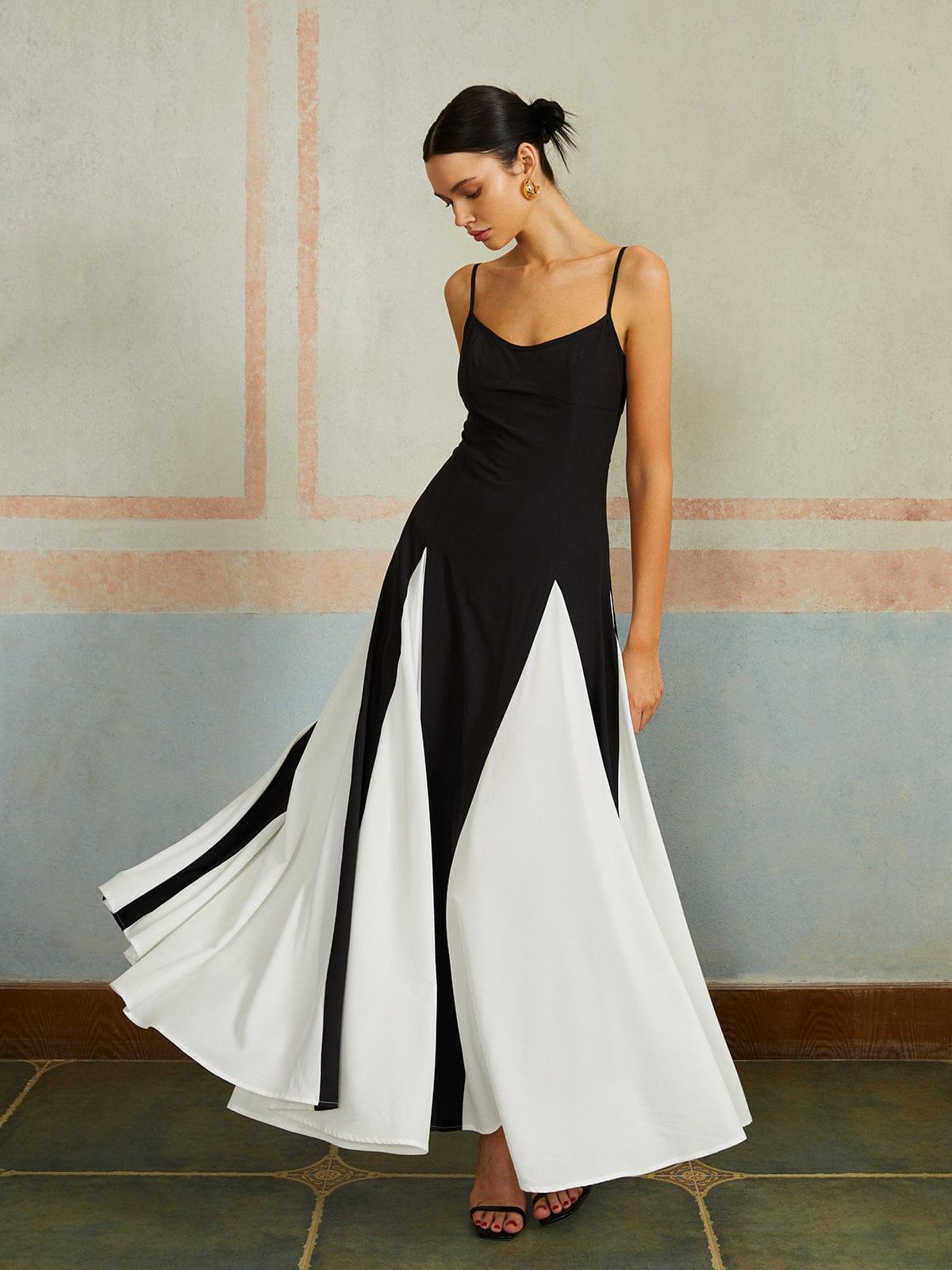 SophiaGrace Elegant Two-Tone Maxi Dress for Women