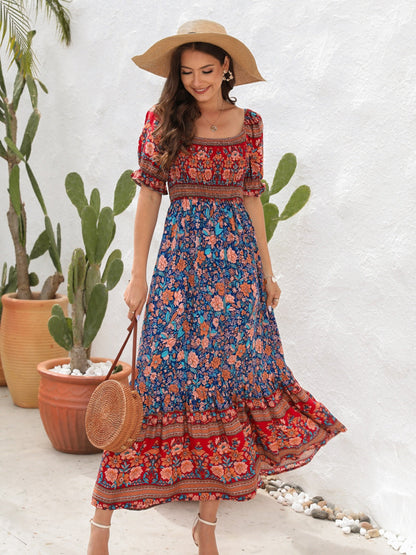 Evelyn's Bohemian Floral Maxi Dress – Lightweight Cotton for Summer