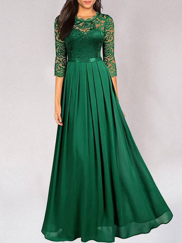 CharmChic Exquisite Long Lace Bridesmaid Dress