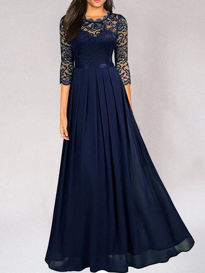 CharmChic Exquisite Long Lace Bridesmaid Dress