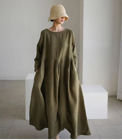 LunaWear Vibrant Cotton Maxi Dress in Patchwork Boho Style