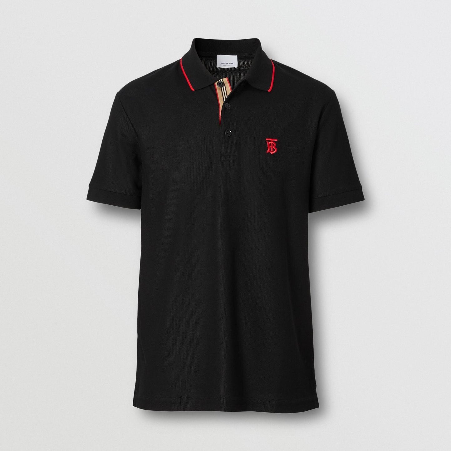 Burberry Polo Piqu¨¦ Stripe Placket Black