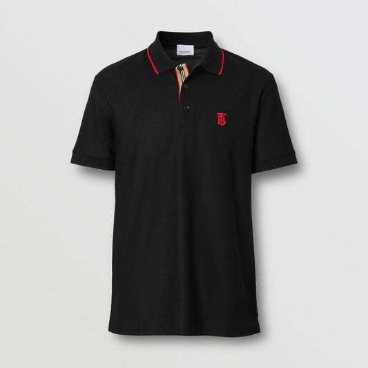 Burberry Polo Piqu¨¦ Stripe Placket Black