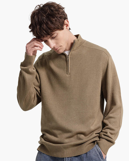 Sweater with Zipper, 100% Merino Wool