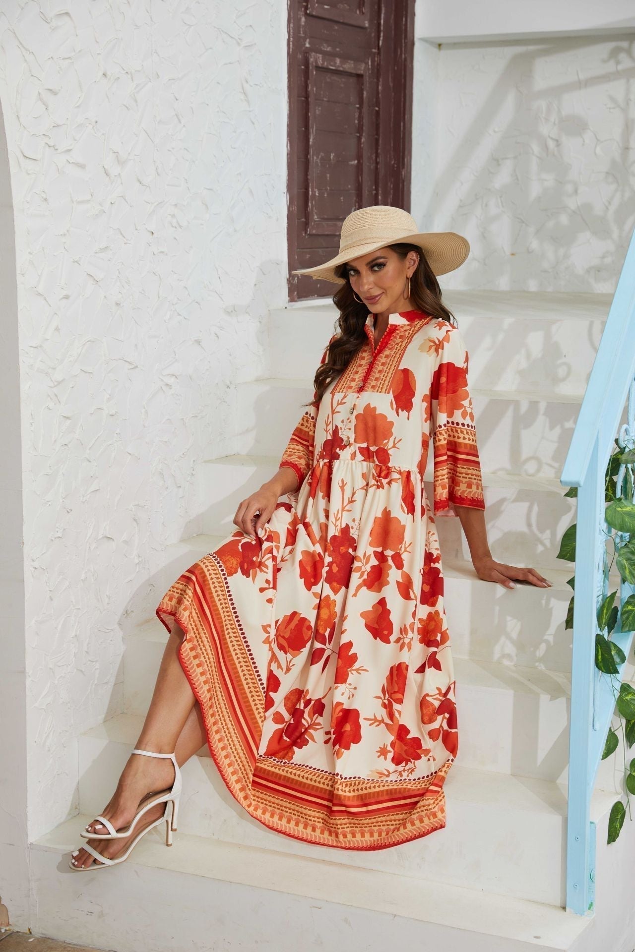 BellaFlora Ethereal Floral Maxi Dress – All-Season Elegance