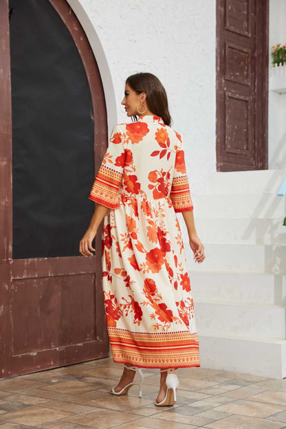 BellaFlora Ethereal Floral Maxi Dress – All-Season Elegance