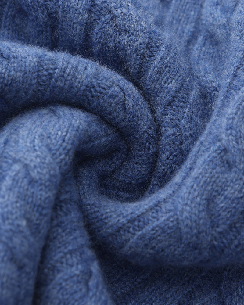 100% Cashmere Knitted Sweater with Half Zip