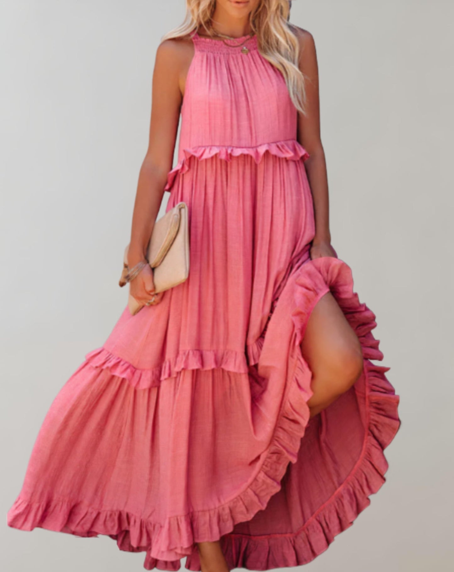 FleurFlow Sleeveless Maxi Dress for Women – Light and Airy Summer Fabric