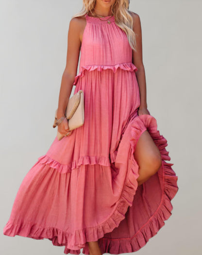 FleurFlow Sleeveless Maxi Dress for Women – Light and Airy Summer Fabric