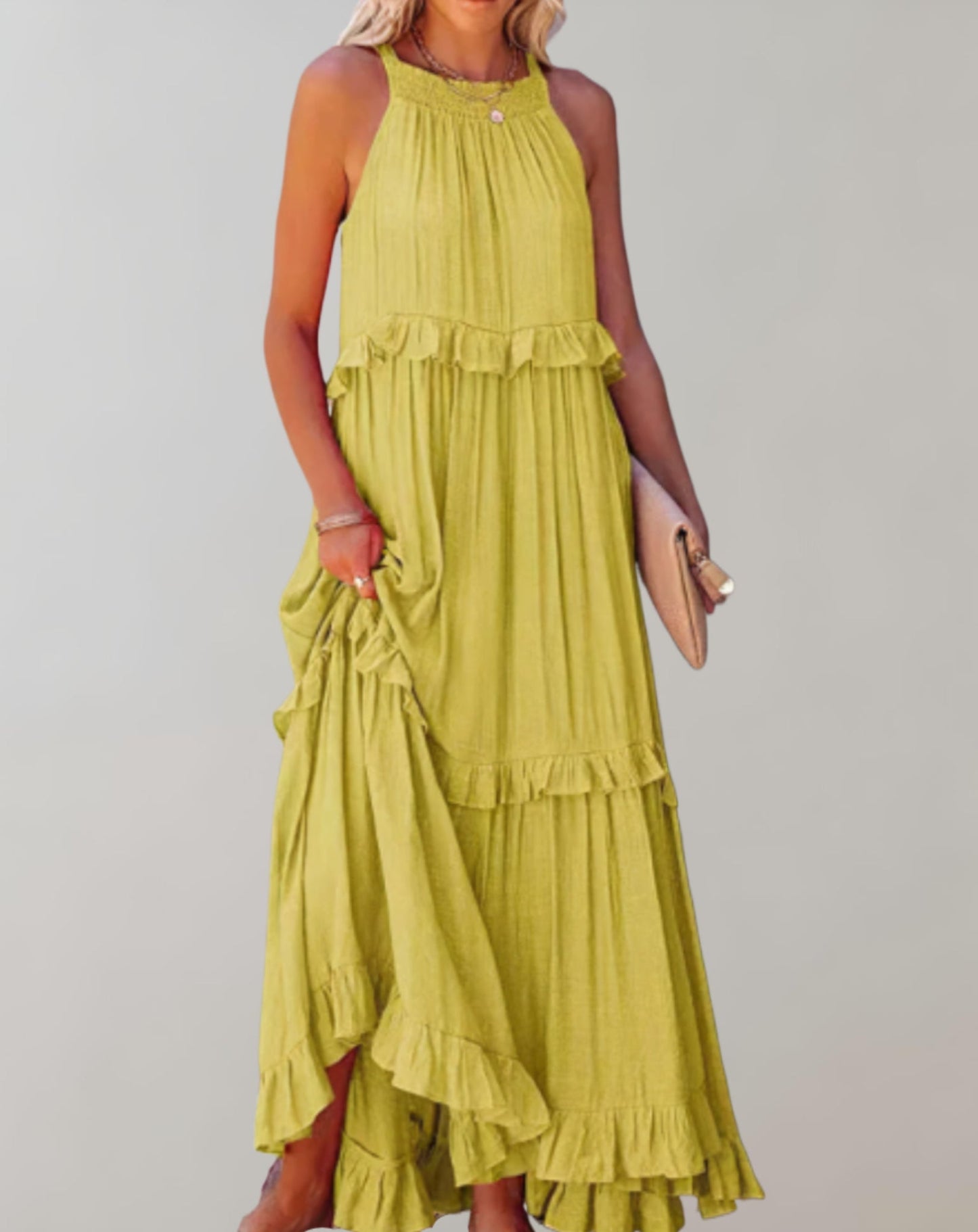 FleurFlow Sleeveless Maxi Dress for Women – Light and Airy Summer Fabric