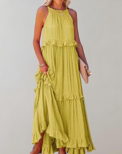 FleurFlow Sleeveless Maxi Dress for Women – Light and Airy Summer Fabric