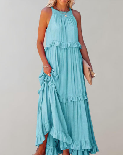 FleurFlow Sleeveless Maxi Dress for Women – Light and Airy Summer Fabric