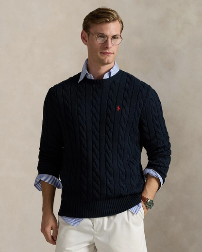 Ralph Lauren Navy Blue Cable Sweater