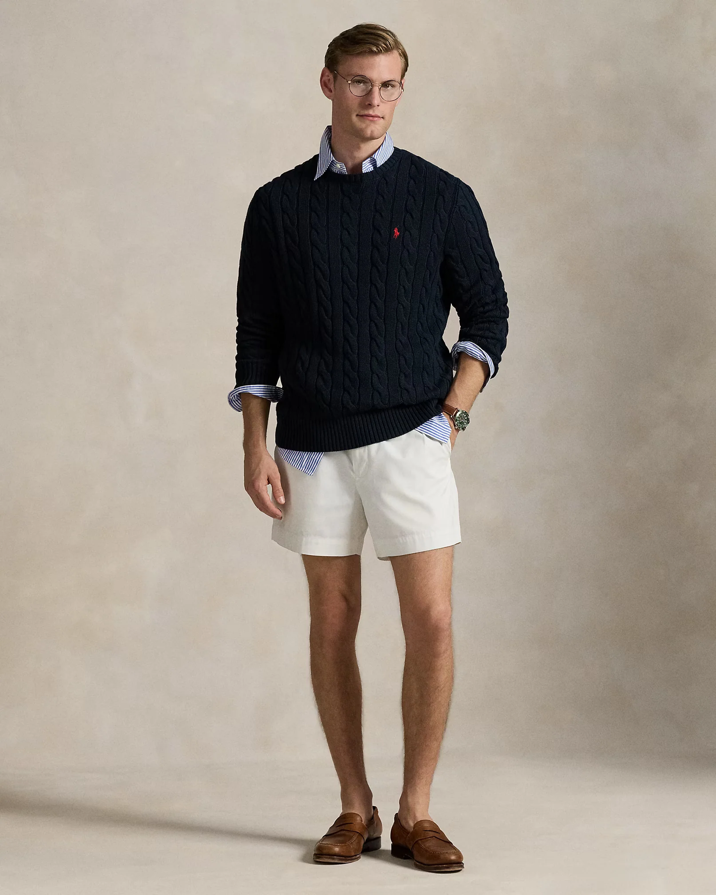 Ralph Lauren Navy Blue Cable Sweater