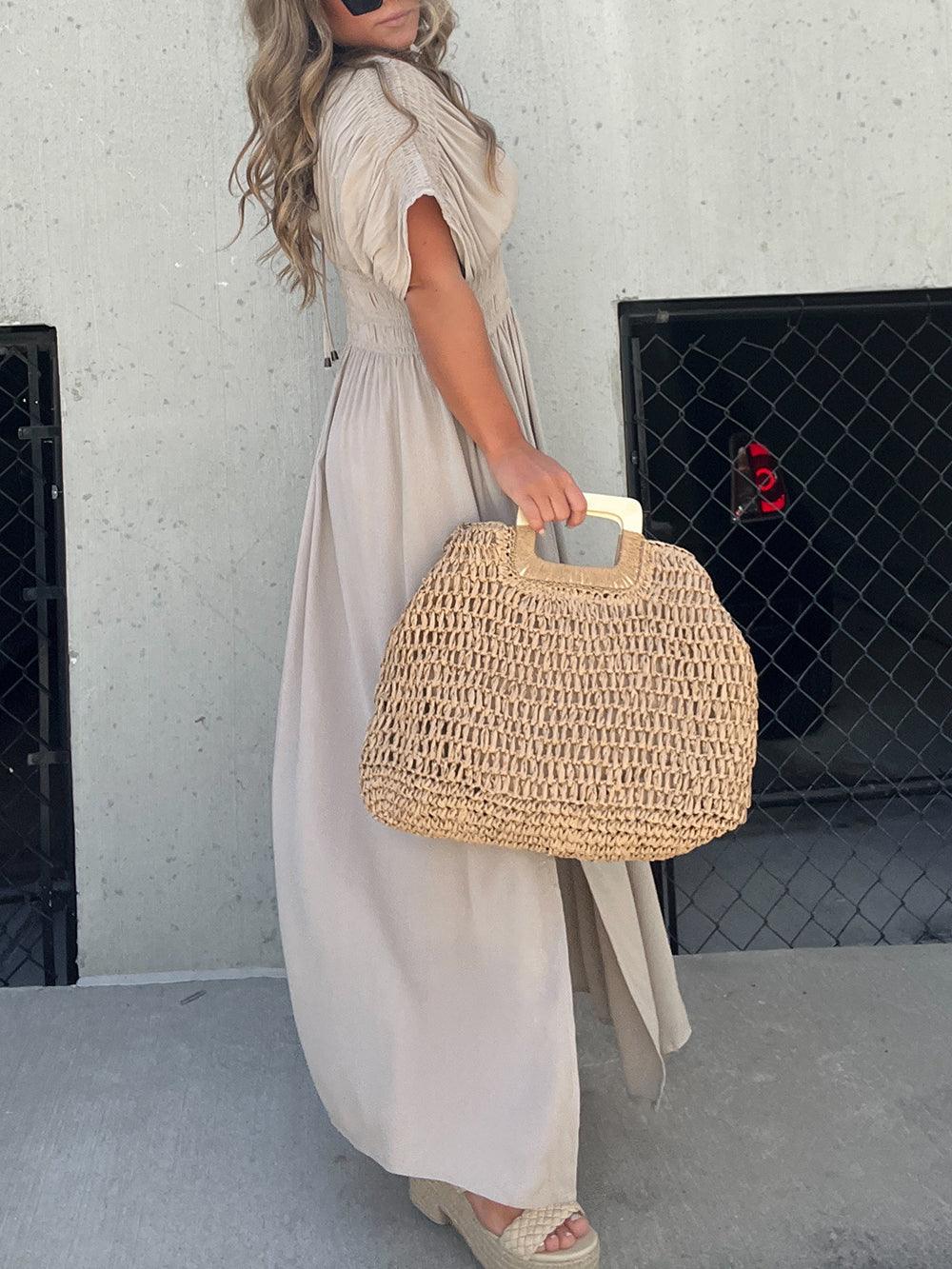 ElegantEase Women's Maxi Dress with Smocked Waist