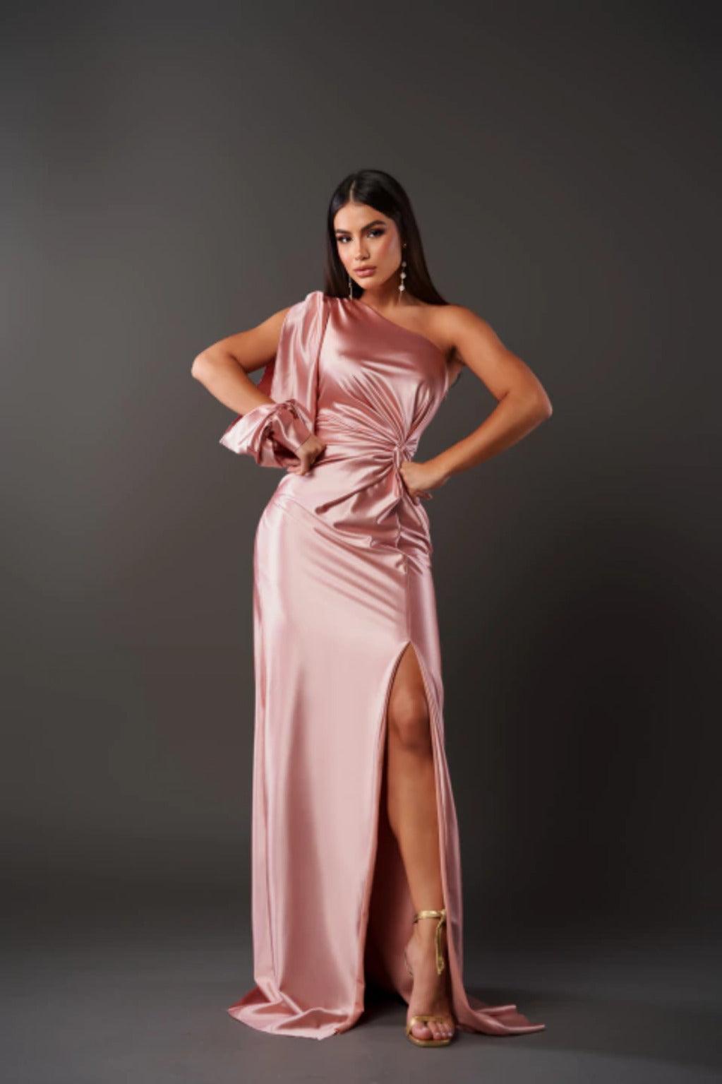 LuxeGala Satin Evening Dress for Timeless Elegance