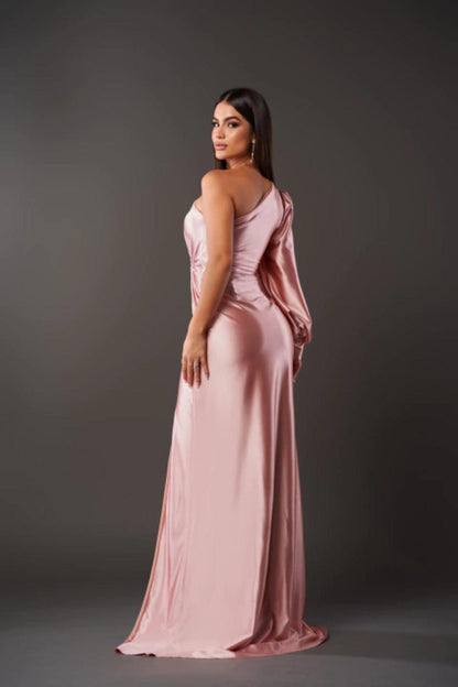 LuxeGala Satin Evening Dress for Timeless Elegance
