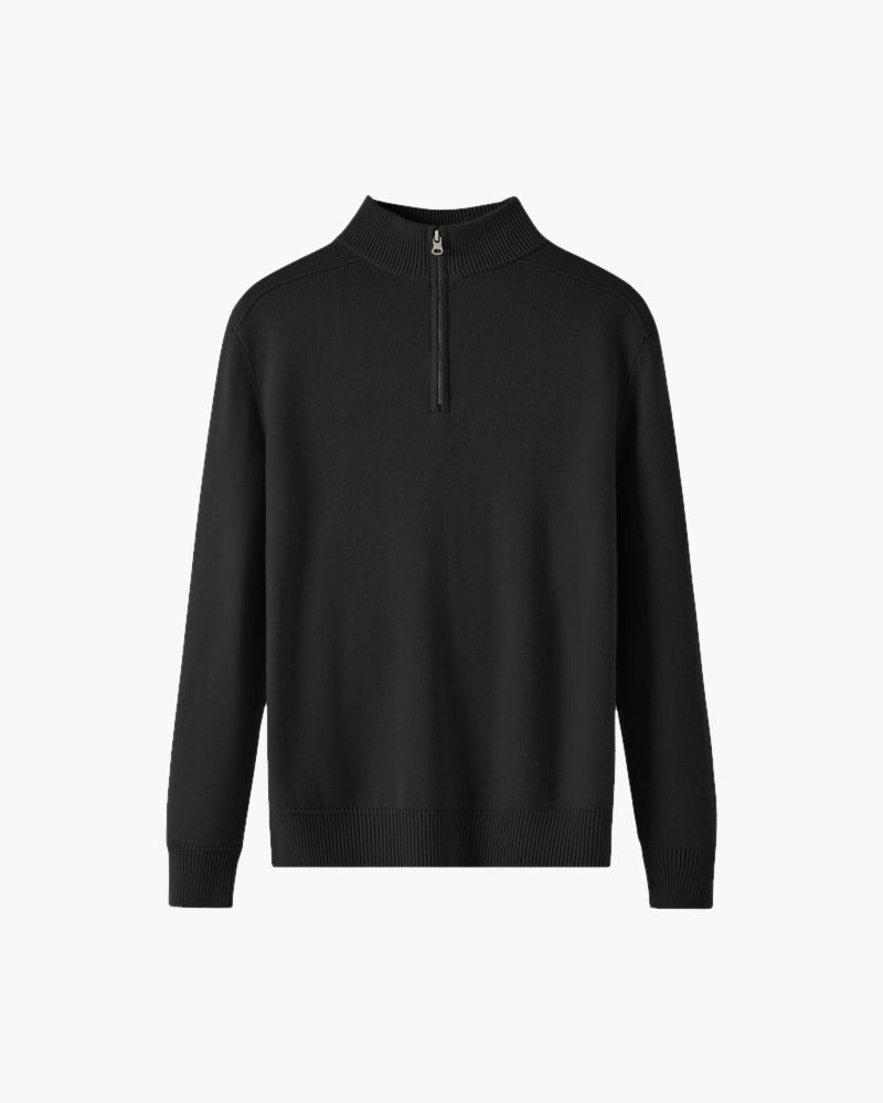 Sweater with Zipper, 100% Merino Wool