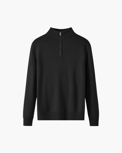Sweater with Zipper, 100% Merino Wool