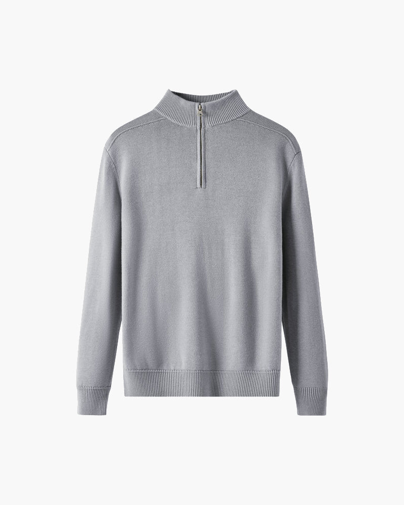 Sweater with Zipper, 100% Merino Wool