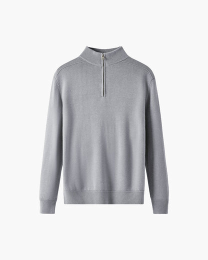 Sweater with Zipper, 100% Merino Wool